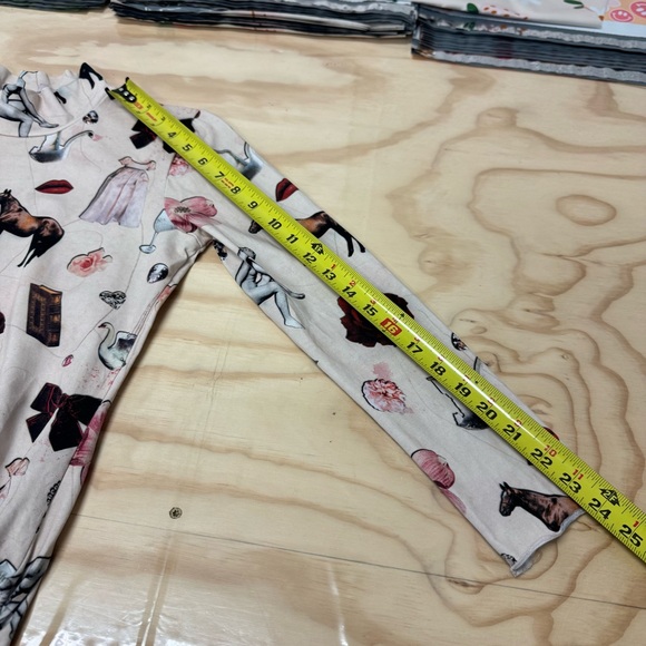 Samantha Pleet Starcrossed 3/4 Sleeve Bodysuit Collage Stretch Cream Medium - Picture 14 of 15